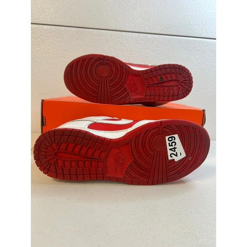 Nike Dunk Low University Red White Sneakers Mens 8 #2459